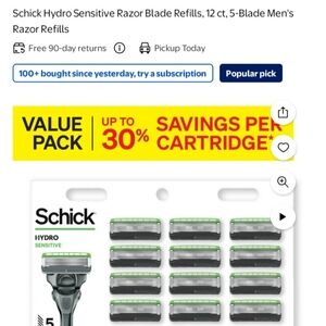 Schick Hydro Sensitive Razor Blade Refills - 12 Pack